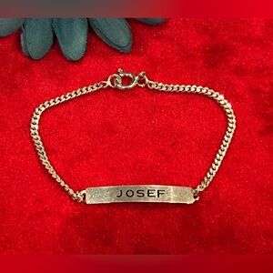 VINTAGE JEWELRY silver bracelet /personalized name “JOSEF”